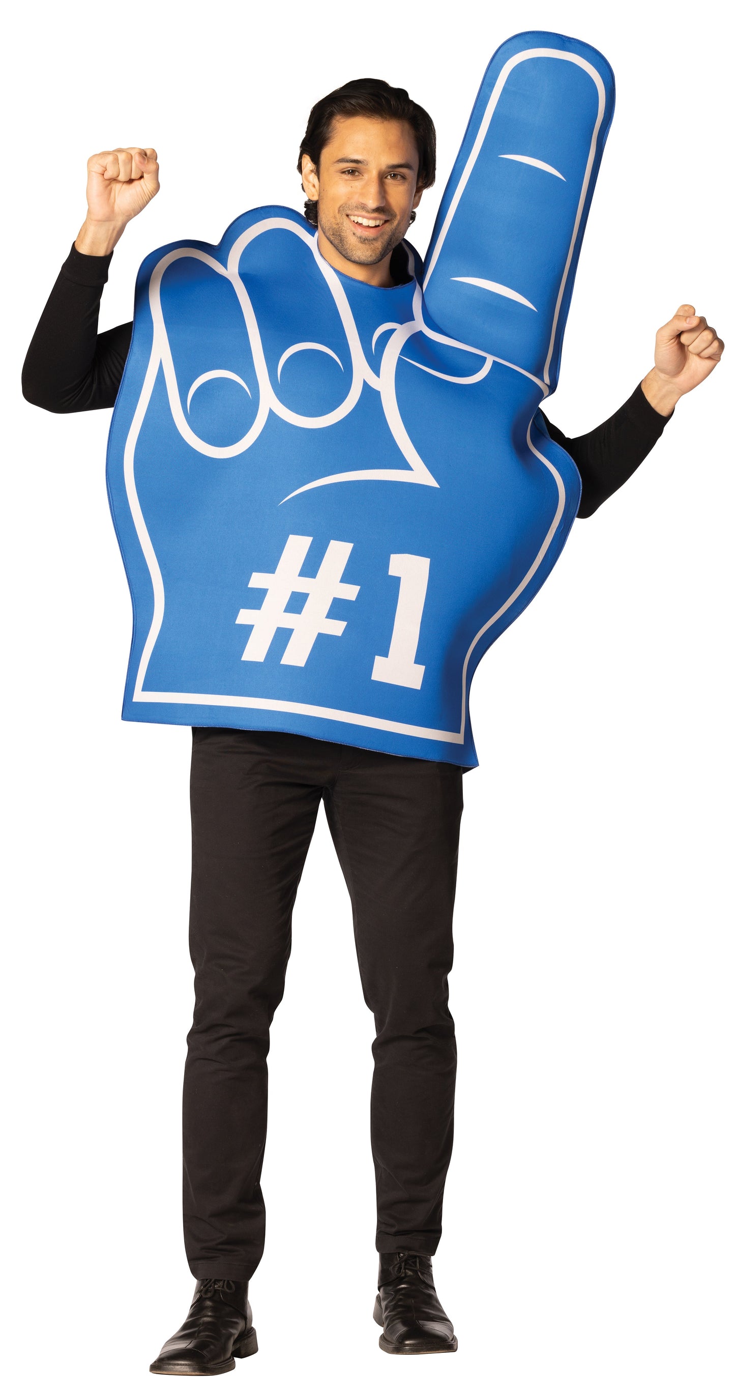 #1 Foam Finger Costume, Blue, Adult One Size
