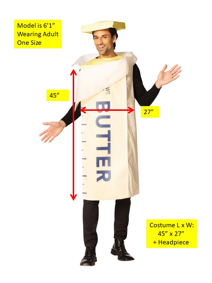 Stick of Butter Tunic Costume, Adult One Size