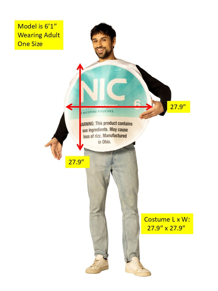 NIC Nicotine Pouches Costume, Adult One Size