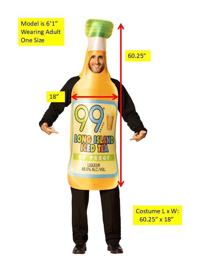 99 Brands Long Island Iced Tea Costume, Adult One Size