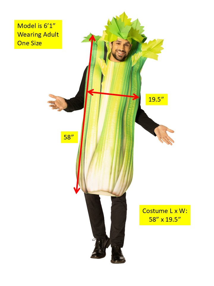 Celery Stalk Halloween Costume, Adult One Size