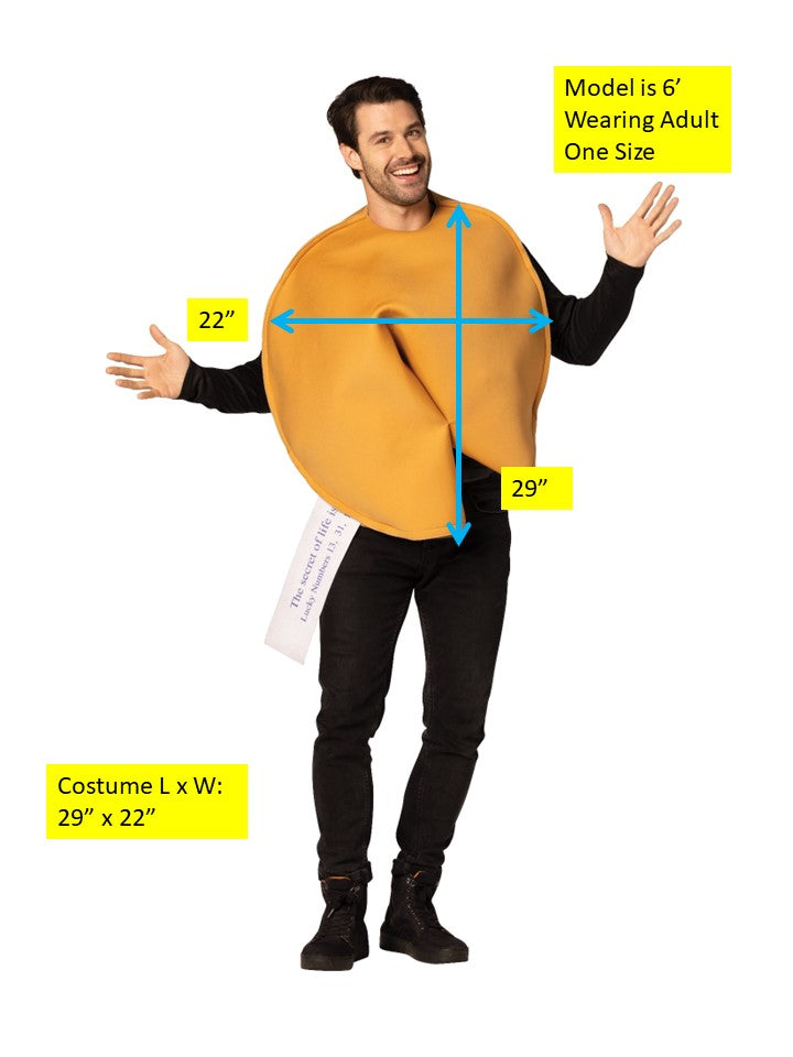 Fortune Cookie w. Message Halloween Costume, Adult One Size