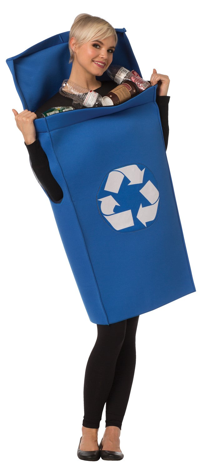 Blue Recycling Trash Bin Halloween Costume, Adult One Size