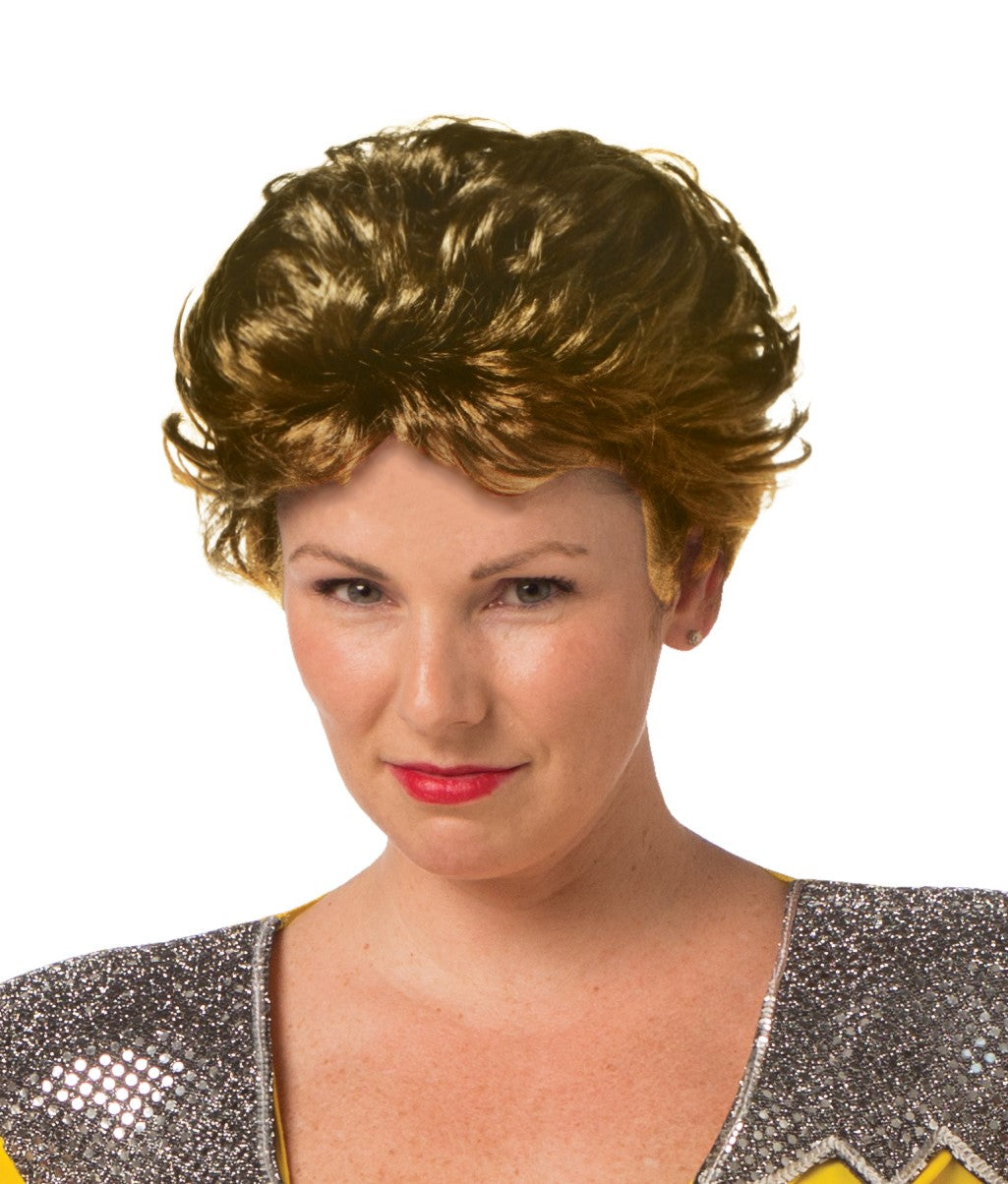 80's Ladies Big Hair Brunette Bob Sassy Wig