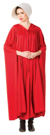 Handmaid's Red Fertility Cloak with Bonnet Costume, Adult One Size