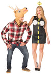 Deer in Headlights Couple Costume, Adult One Size & Women's Dress Size 4-10
