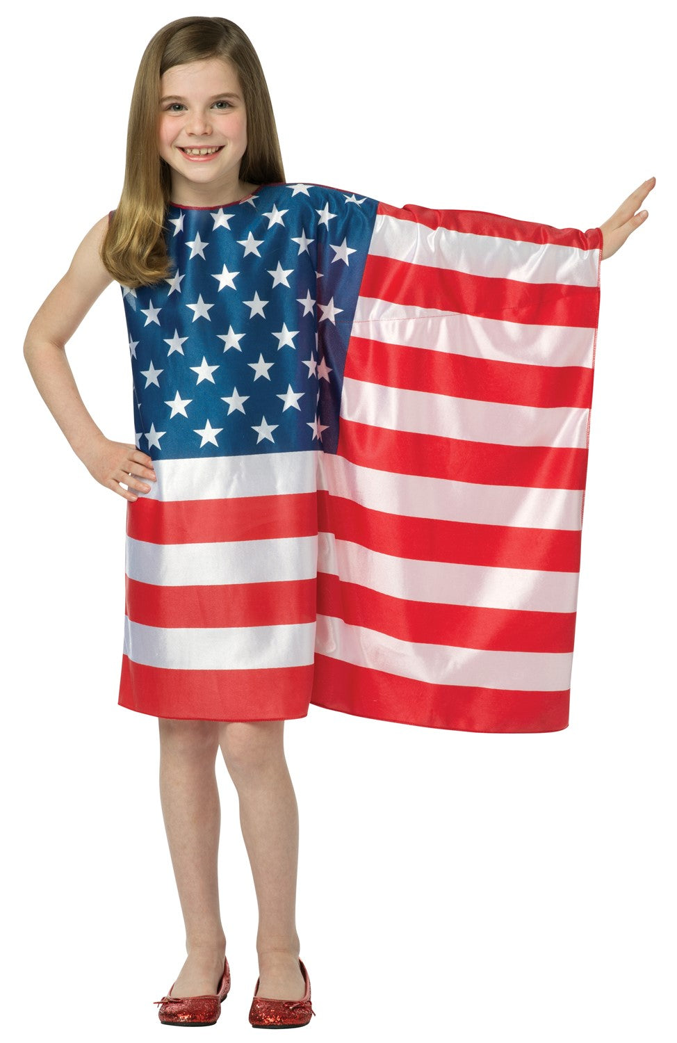 USA Flag Dress Costume, Child Size 7-10