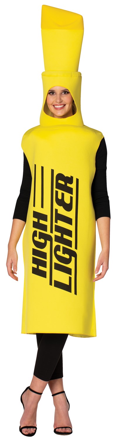 Yellow Highlighter Halloween Costume, Adult One Size