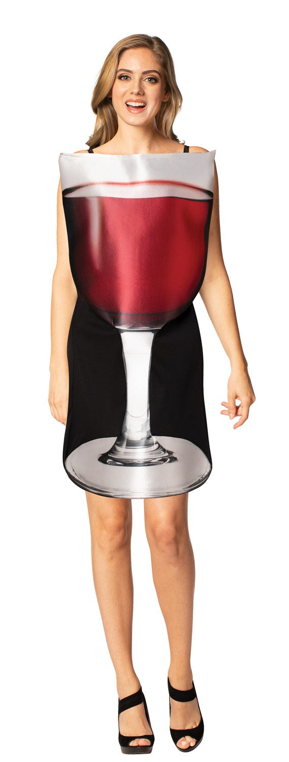 Get Real Glass of Red Wine Halloween Costume, Adult One Size