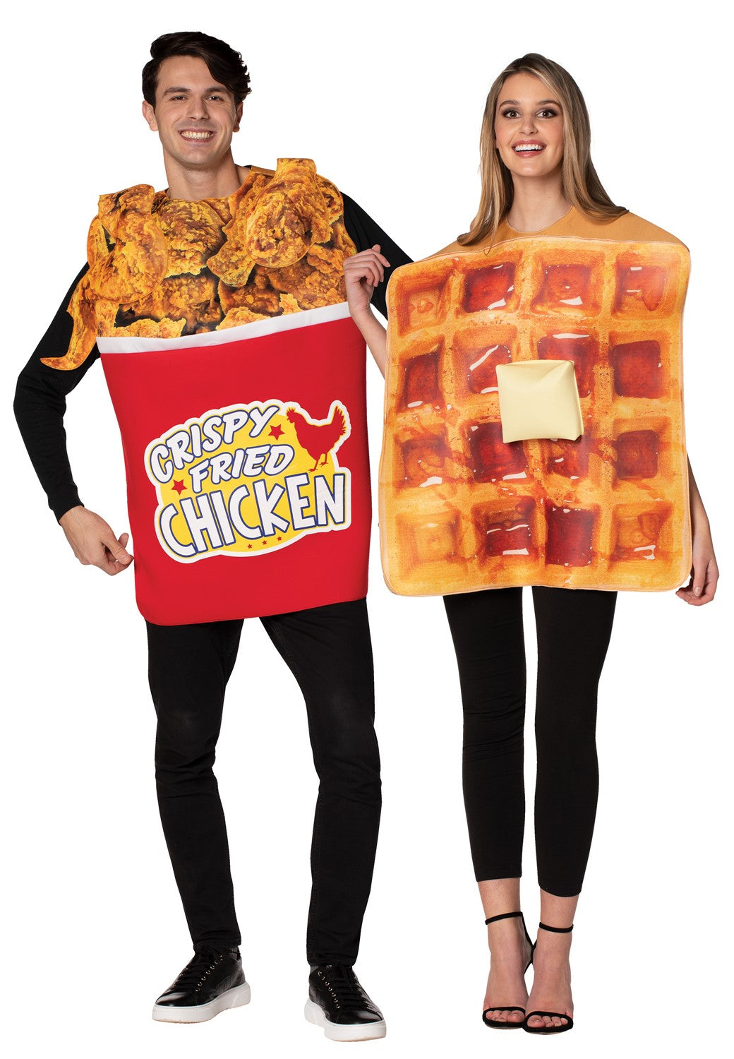 Bucket of Chicken & Waffle Couples Halloween Costume, Adult One Size