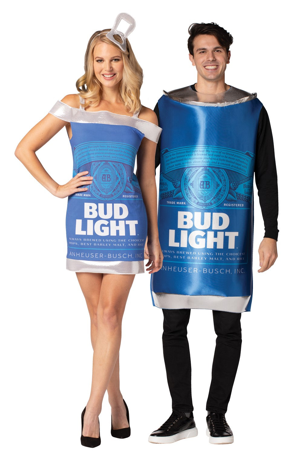 Bud Light Beer Can & Bud Light Beer Dress Couples Halloween Costume Set