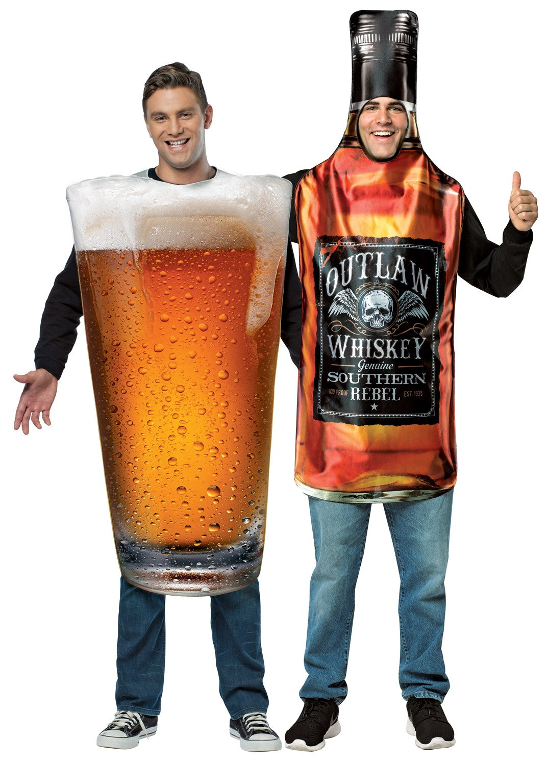 Beer Chaser, Whisky & Beer Couples Halloween Costume Set, Adult One Size