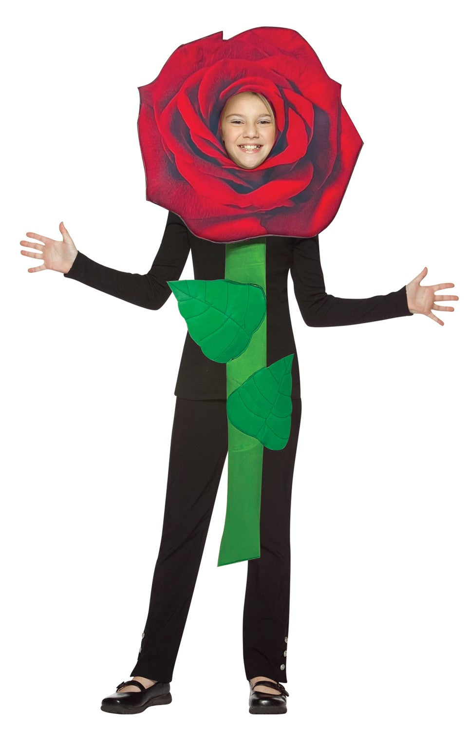 Red Rose Flower Costume, Child Size 7-10