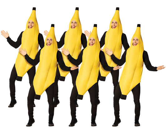 Ultimate Banana 6 Pack Bunch Halloween Costume, Adult One Size