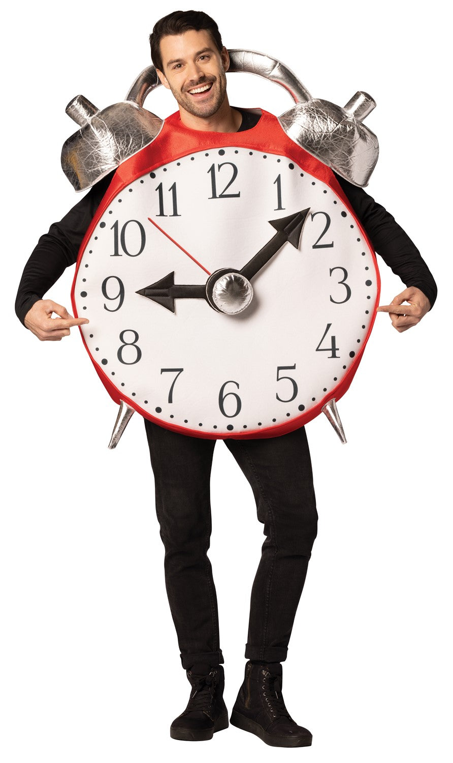 Retro Alarm Clock w. Bell Halloween Costume, Adult One Size