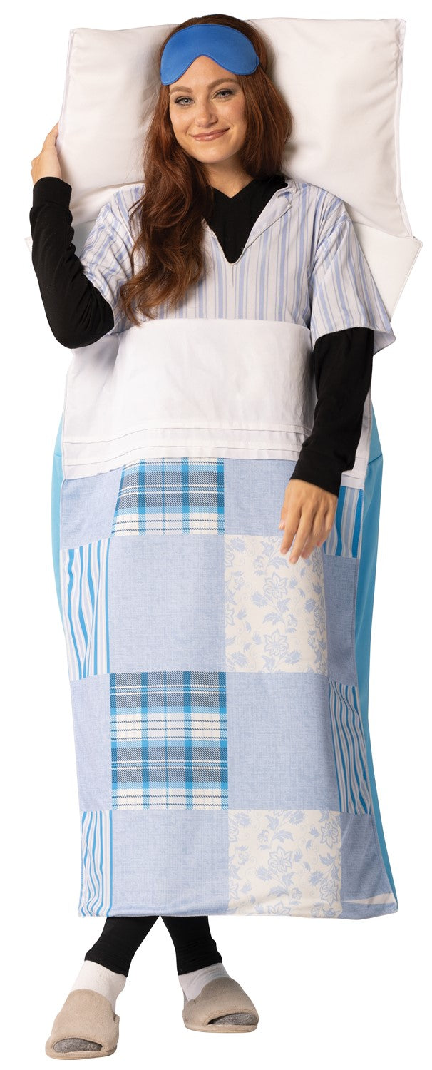 Sleeping Bed w. Pillow & Comforter Halloween Costume, Adult One Size
