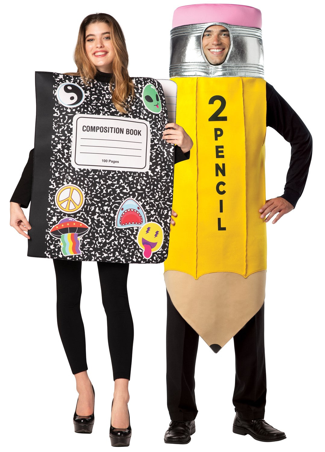 Composition Notebook & Pencil Couples Halloween Costume, Adult One Size