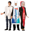 Tooth, Toothbrush and Toothpaste Halloween Group Costume, Adult One Size
