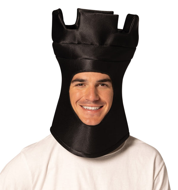 Ultimate Deluxe Black Rook Chess Headpiece Mask, Adult One Size