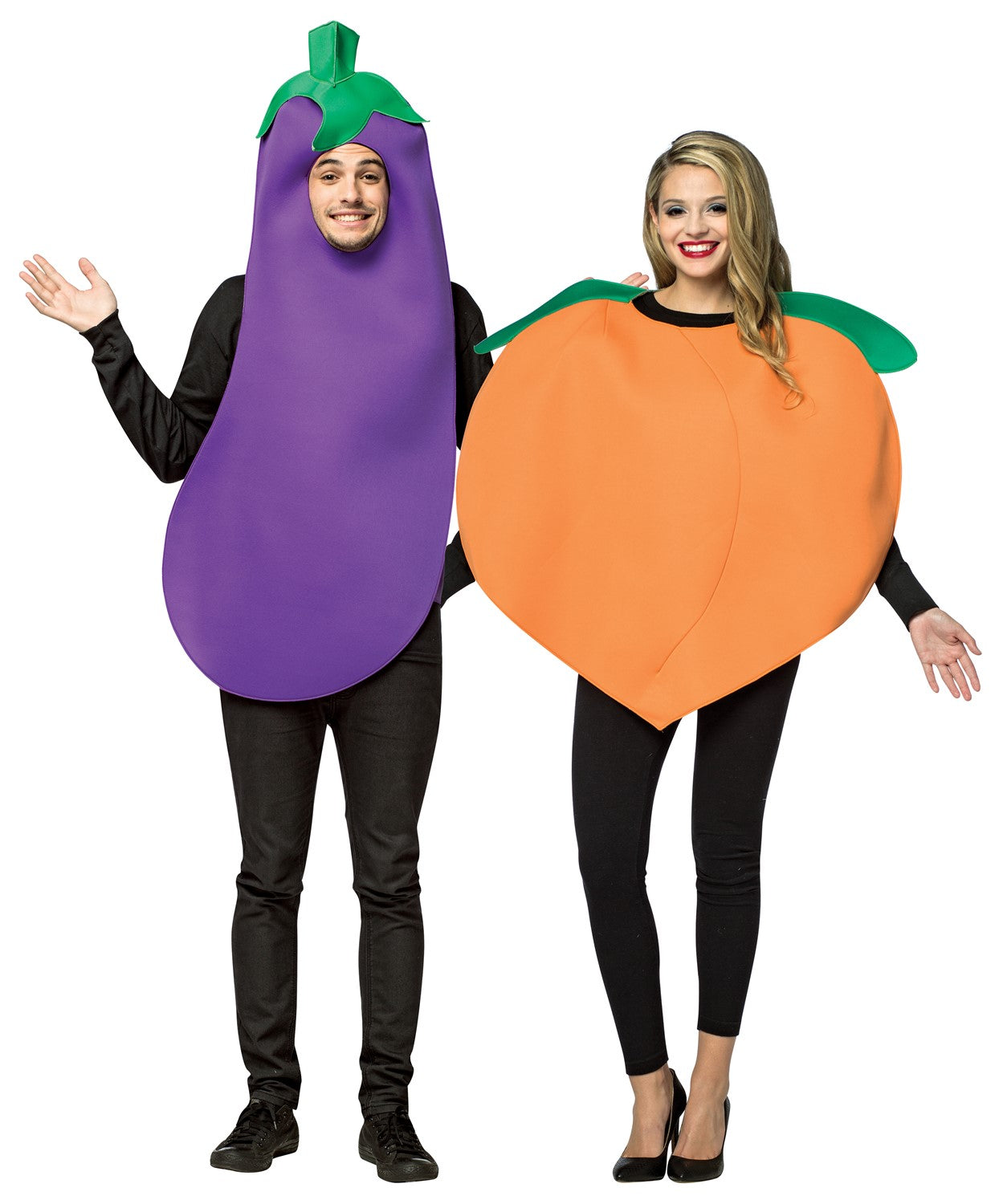Eggplant & Peach Couple Halloween Costume, Adult One Size