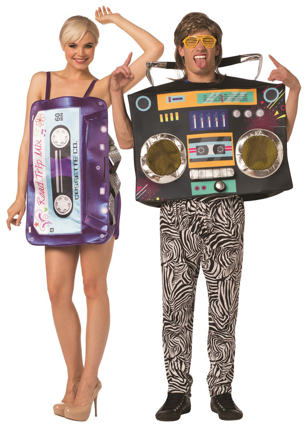 Mix Tape and Boom Box Couple Halloween Costume, Adult One Size