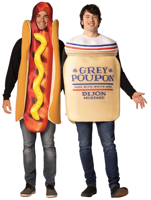 Ultimate Grilled Hot Dog & Grey Poupon Couple Costume, Adult One Size