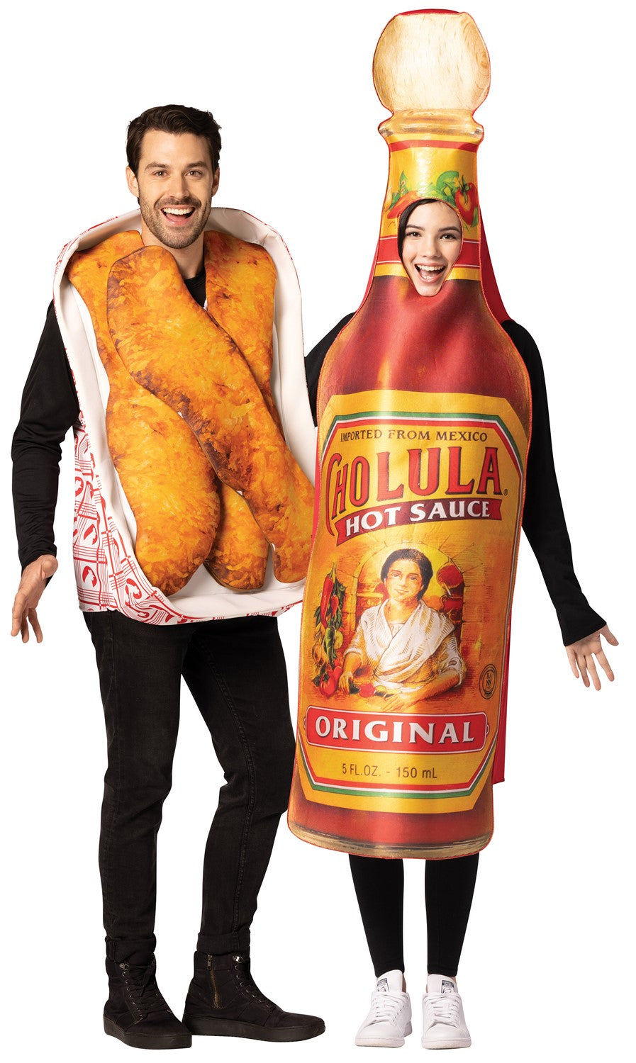 Cholula Hot Sauce & Chicken Fingers Couple Halloween Costume, Adult One Size