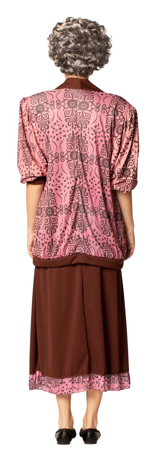 Golden Granny Strong Halloween Costume with Wig, Adult Size S-M