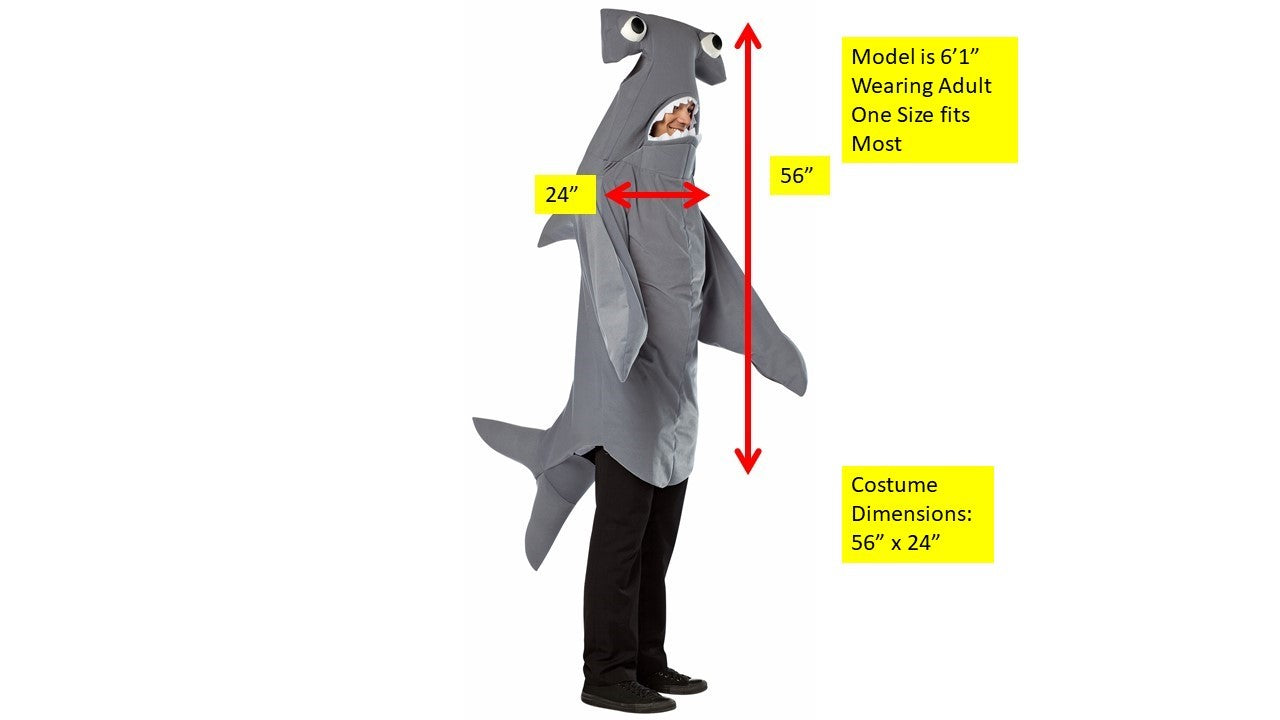 Hammerhead Shark Costume, Adult One Size