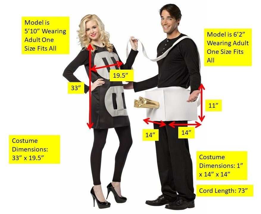 Lightweight Plug & Socket Couples Costume, Adult One Size