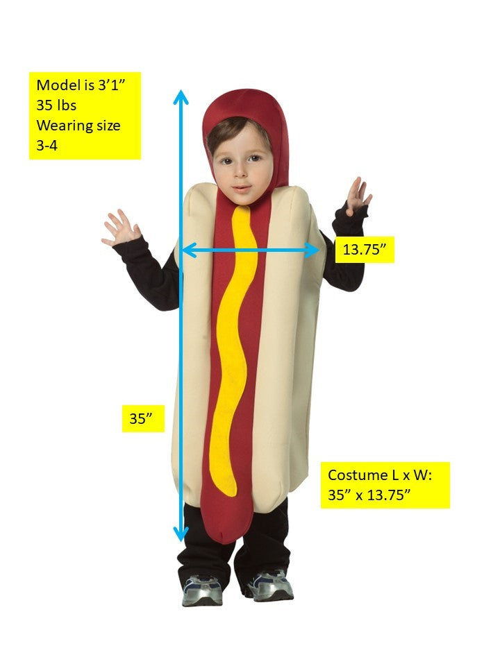 Hot Dog Costume, Child Size 3-4