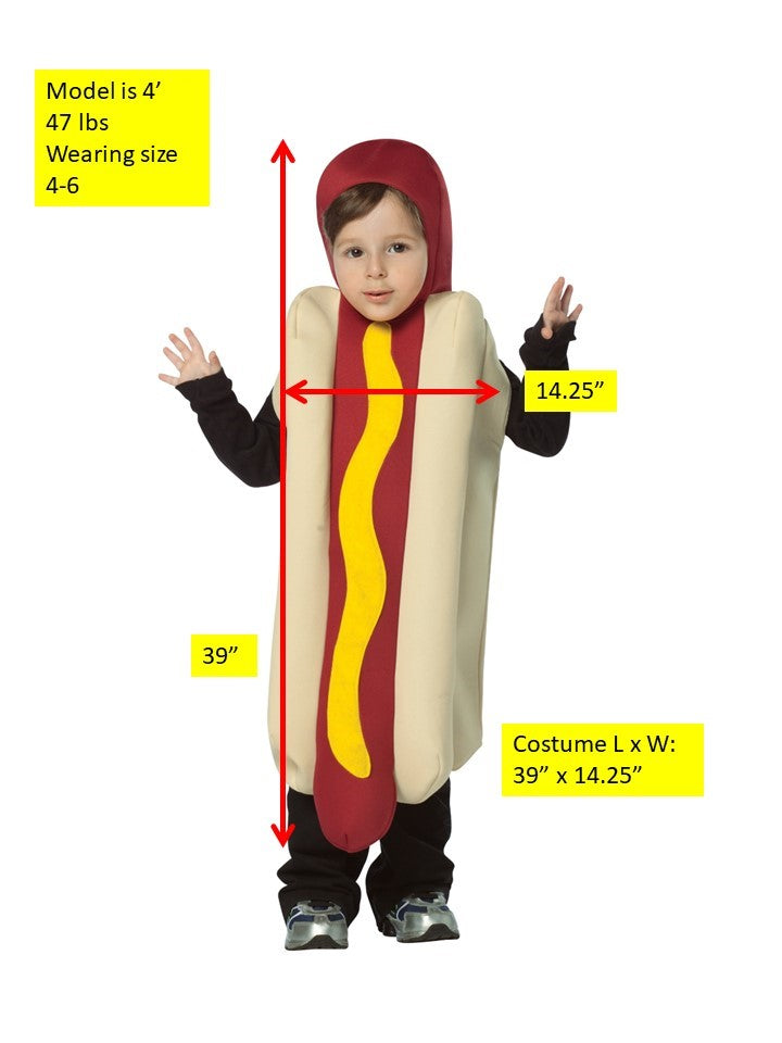 Hot Dog Costume, Child Size 4-6