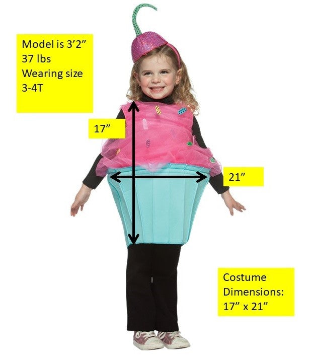 Cupcake Pink and Blue Sweet Eats Costume, Child Size 3-4
