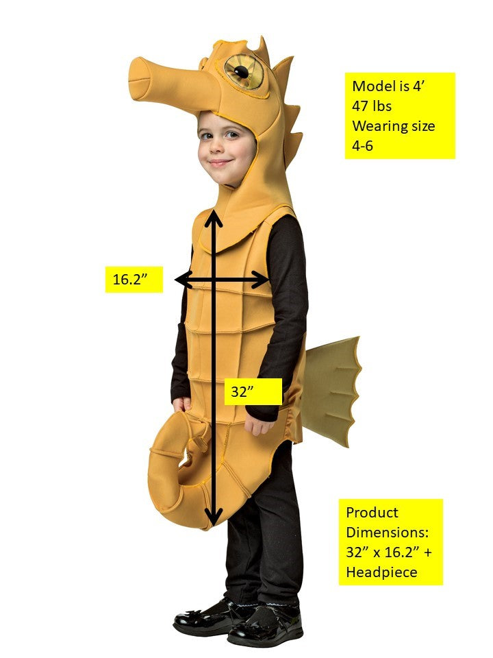 Seahorse Costume, Child Size 4-6