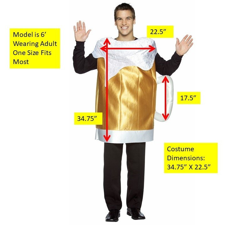 Beer Mug Costume, Adult One Size
