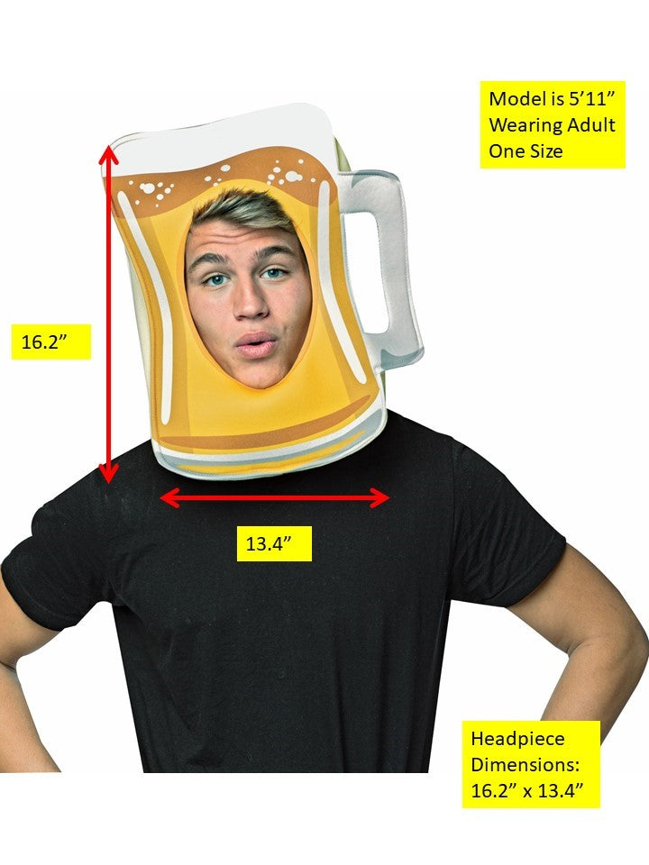Beer Mug Open Face Mask, Adult One Size