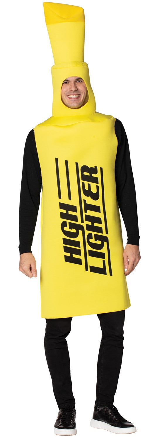 Yellow Highlighter Halloween Costume, Adult One Size