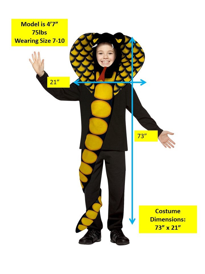 Cobra Snake Costume, Child 7-10