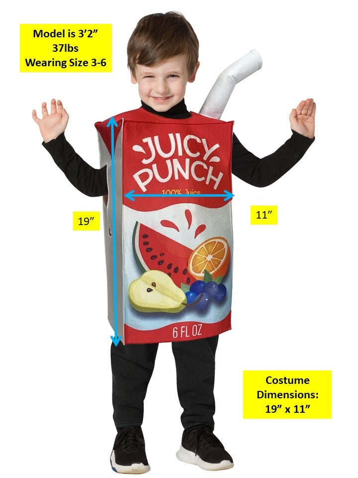 Juice Box Costume, Child Size 3-4