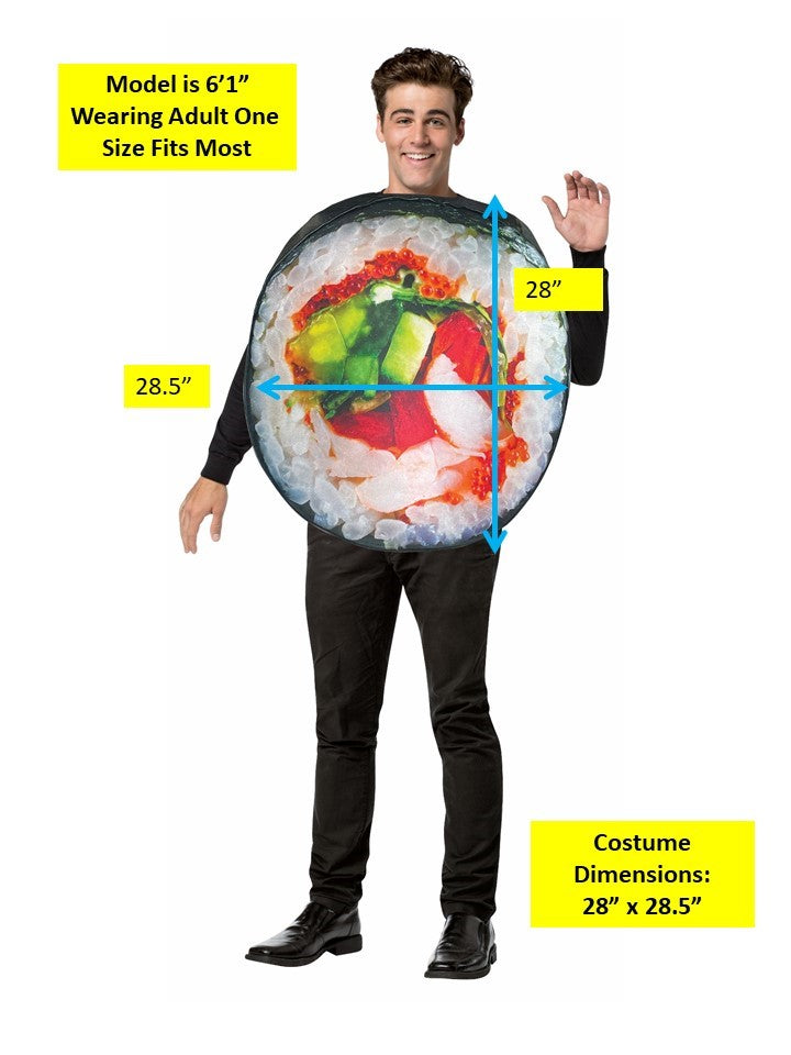 Get Real Sushi Roll Costume, Adult One Size