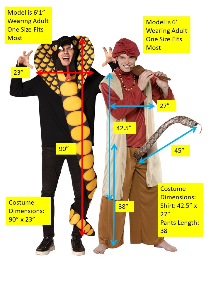 Cobra & Snake Charmer Couples Costume, Adult One Size