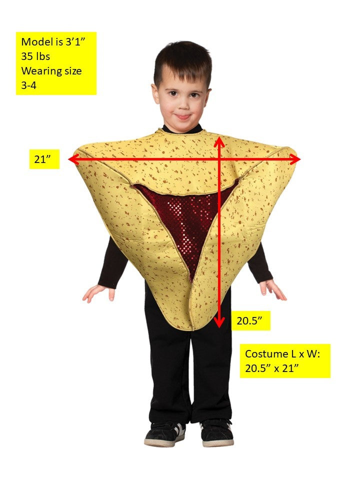 Hamantaschen Cookie Purim Halloween Costume, Child Size 3-4