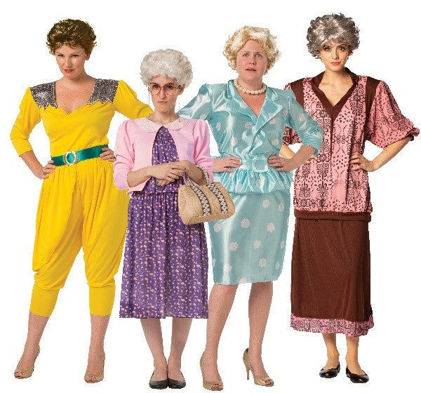 Golden Granny Ditzy Halloween Costume with Wig, Adult Size S-M