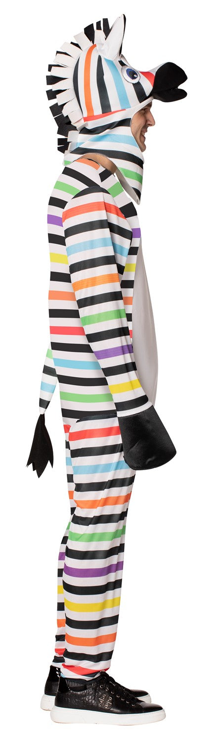 Rainbow Zebra Halloween Costume, Adult One Size