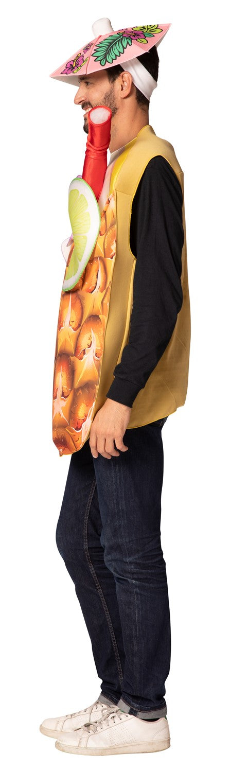 Pineapple Cocktail Drink Costume, Adult One Size