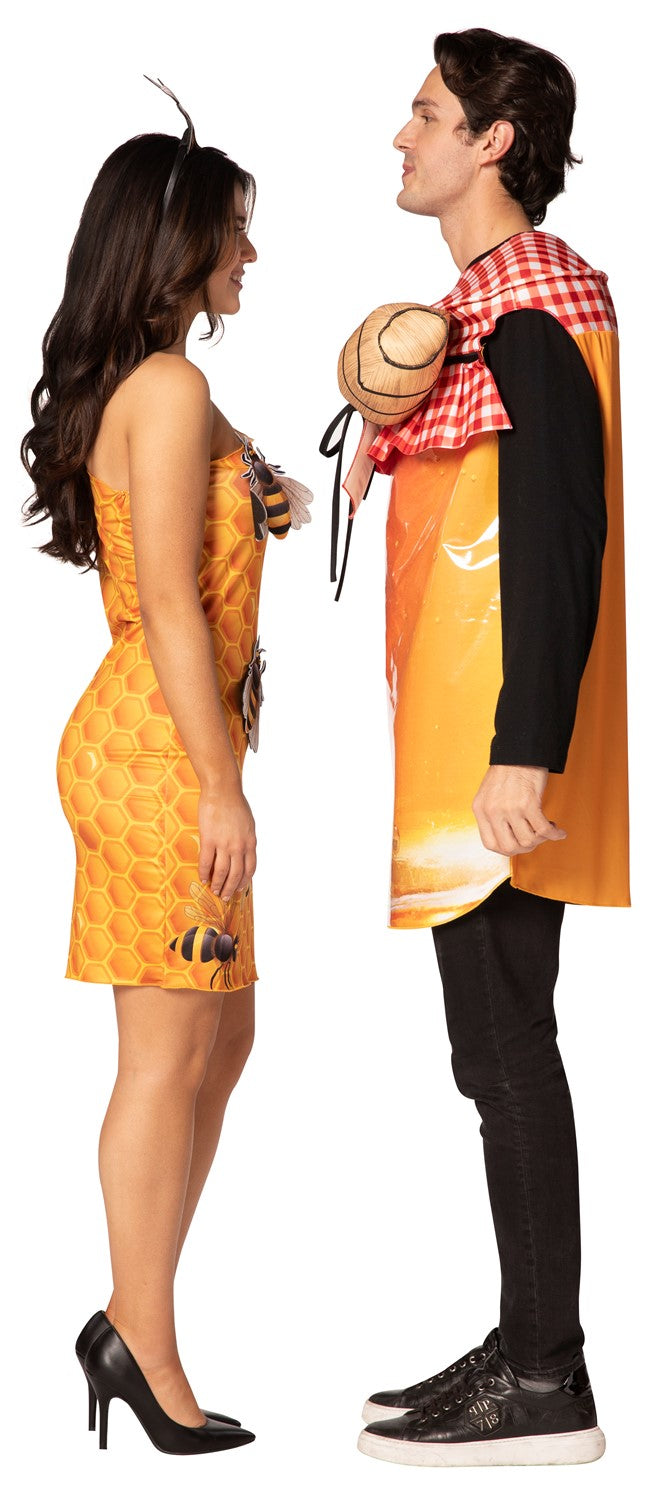 Honey Jar & Honeycomb Dress Couples Costume, Adult One Size & Women's Size 4-8