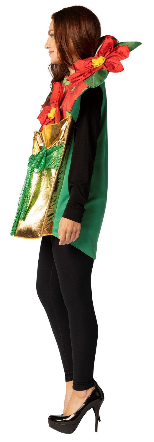 Poinsettia Holiday Plant Halloween Christmas Costume, Adult One Size