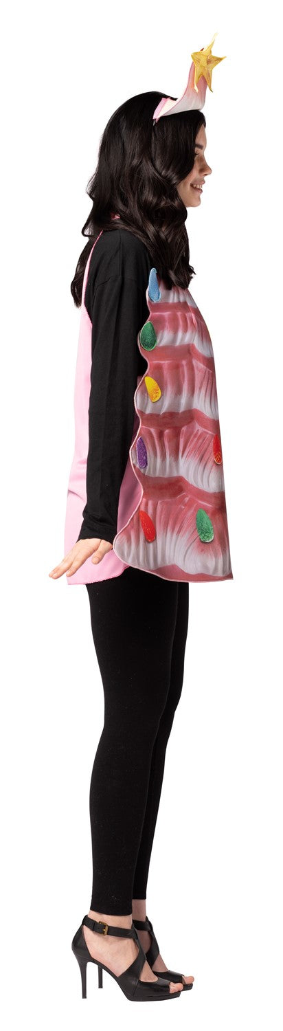 Ceramic Pink Christmas Tree Halloween Costume, Adult One Size