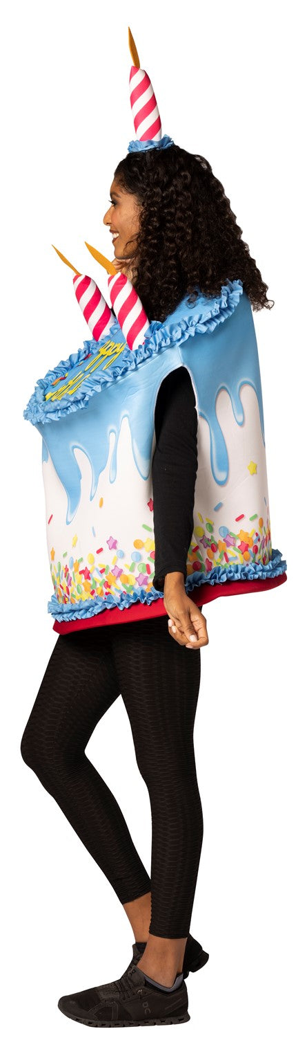 Happy Birthday Confetti Cake with Candles Party Halloween Costume, Adult