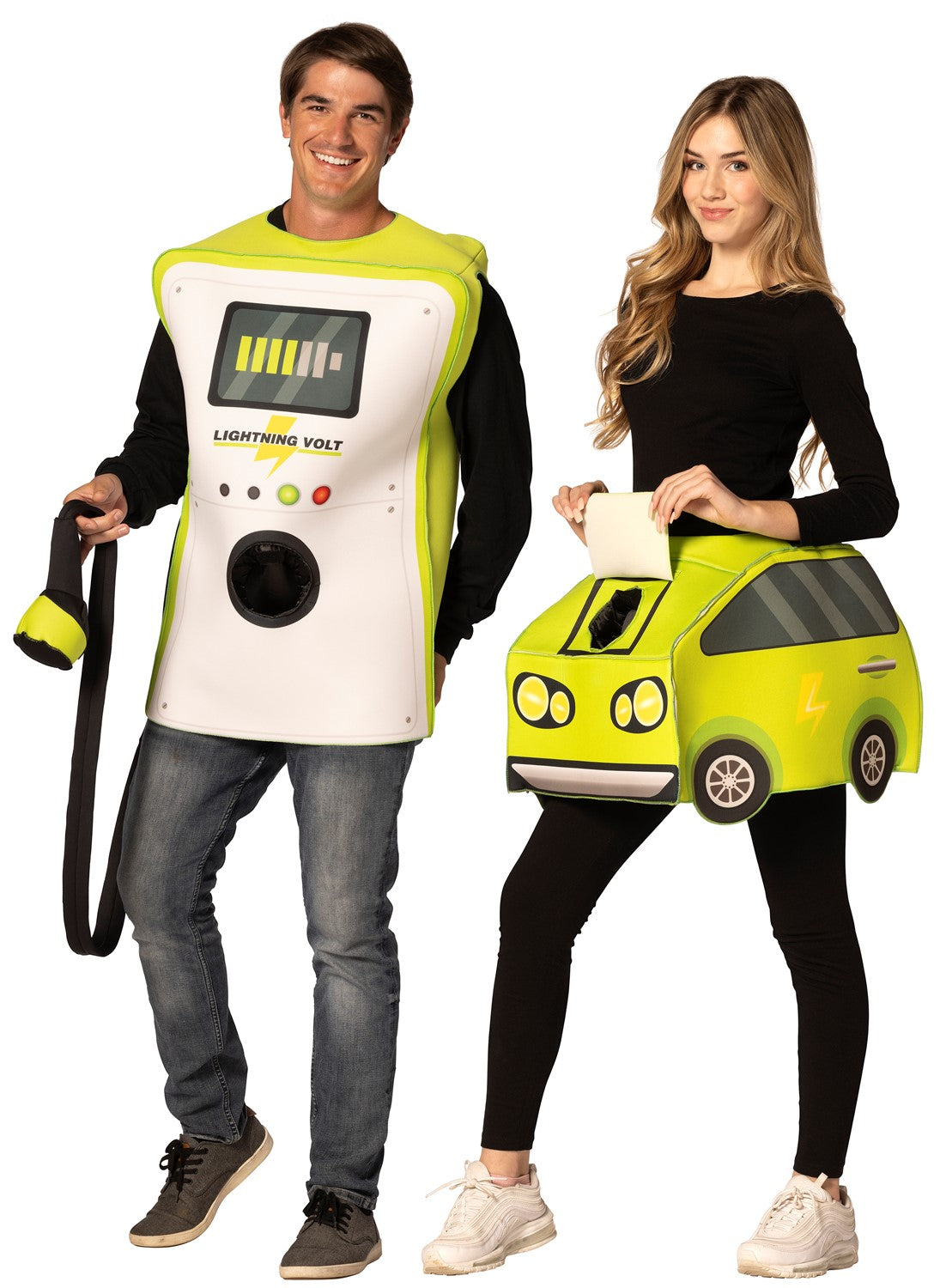 Electric Car & Charger Couple Halloween Costume, Adult One Size